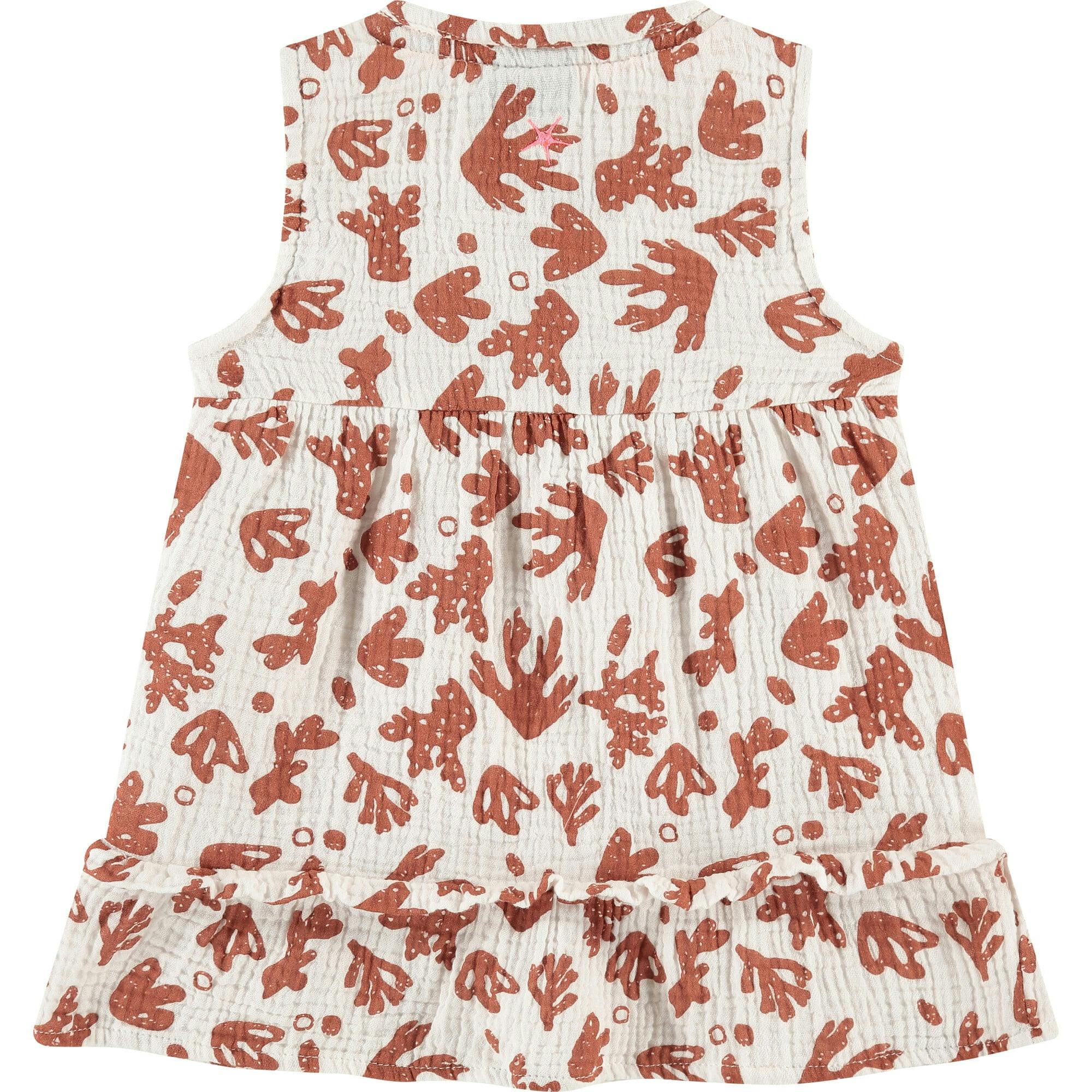 Flutter Cap Sleeves Gauze Ruffle Hem Dress