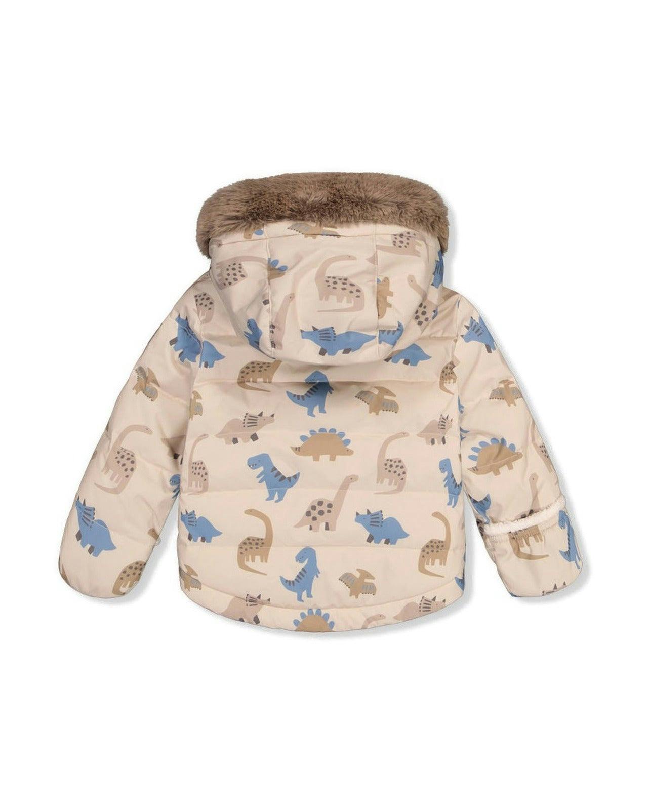 Baby Two Piece Snowsuit Blue Dinosaur Print