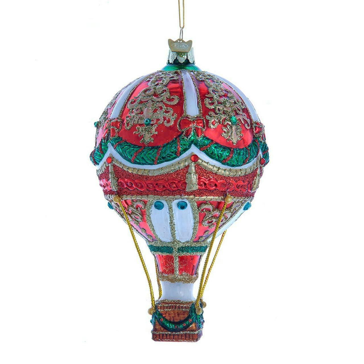 Kurt Adler 6-Inch  Bellissimo Glass Hot Air Balloon Ornament