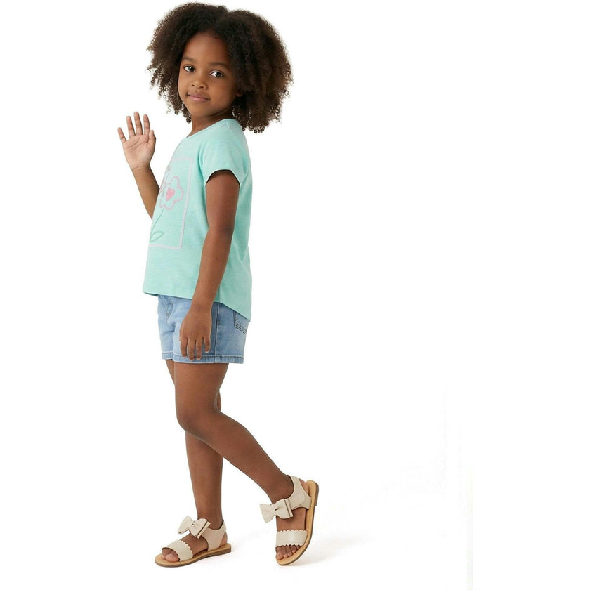 Girls Emroidered Tee | Sparkle Bloom