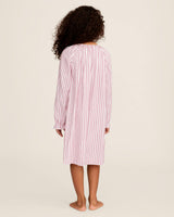 Girl's Twill Delphine Nightgown in Antique Red Ticking