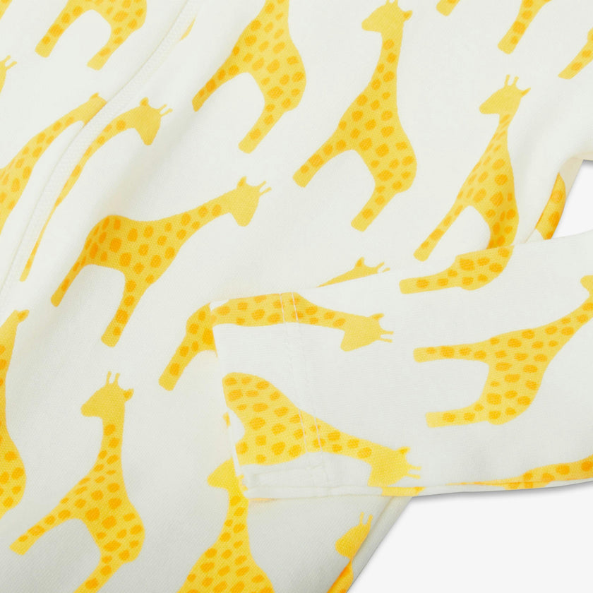 Baby organic animal friends zip footie