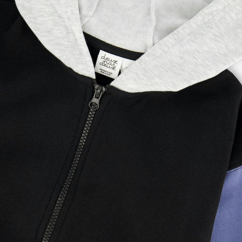 Full Zip Hooded Fleece Jacket Black