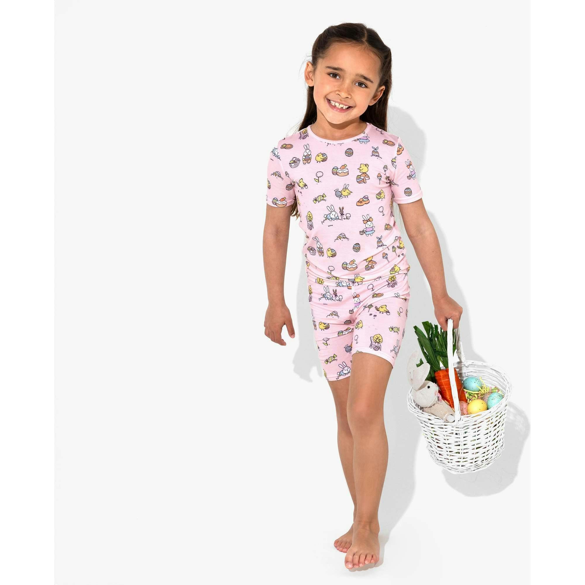 Easter Pink Kids Bamboo Short Set