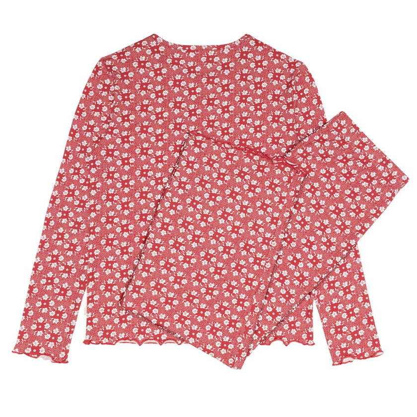 women's holiday bloom pima pajamas set