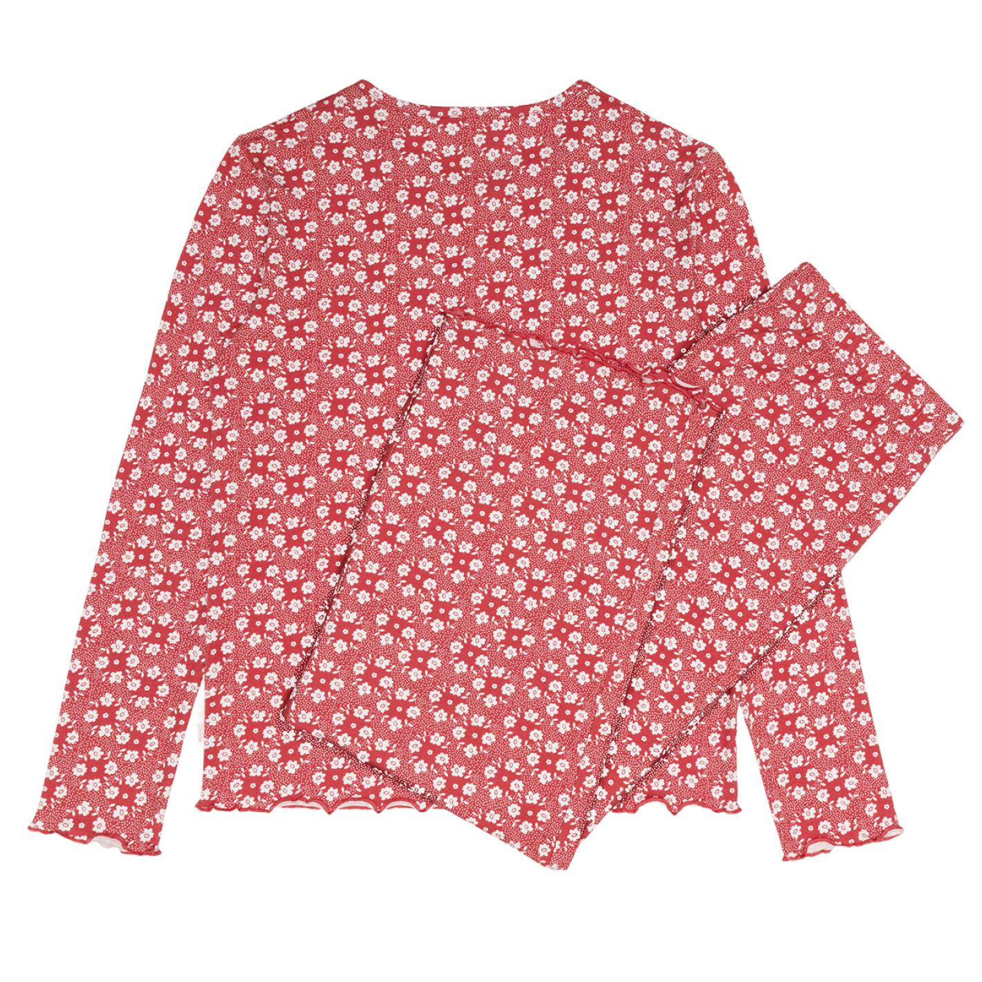 women's holiday bloom pima pajamas set