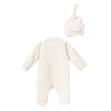 Cream First Graphic Babygrow & Hat