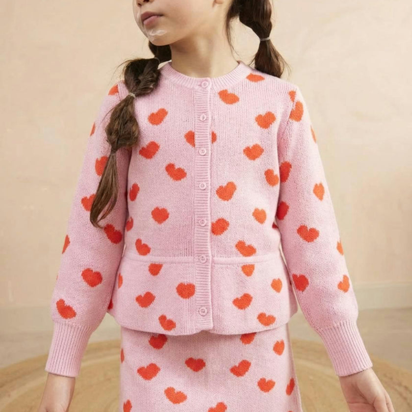 Love Hearts Ruffled Jacket | Bubble Gum