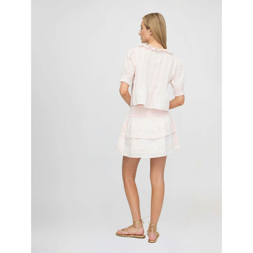 The Meena Skirt - Powder Pink Swiss Dot