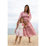 Karmin Womens Ruffle Skirt Blush Pink Eyelet, Pink Eyelet