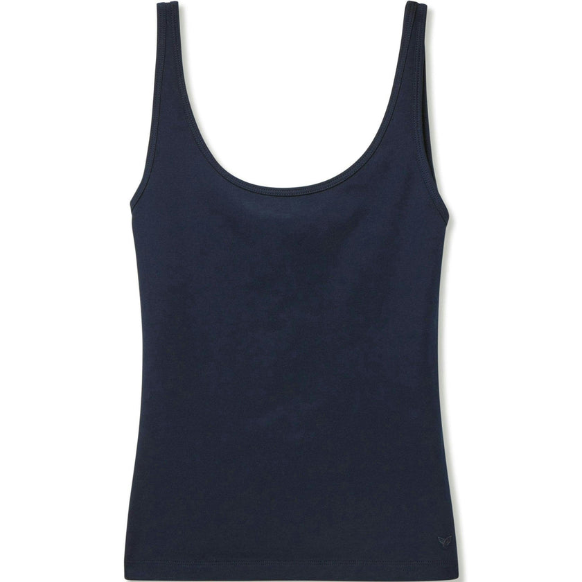 Women's Pima Scoop Tank in Navy