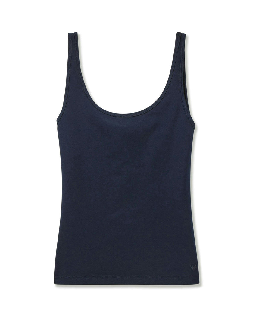 Women's Pima Scoop Tank in Navy