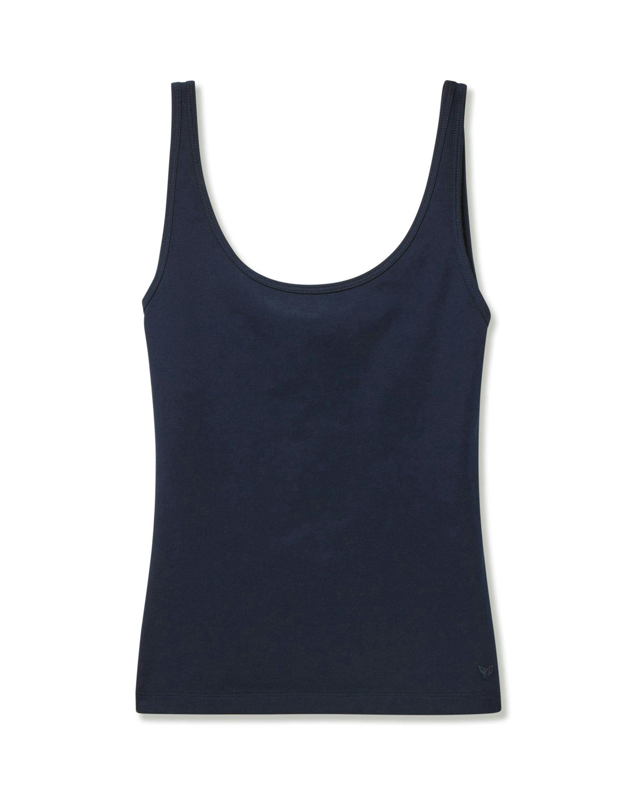 Women's Pima Scoop Tank in Navy