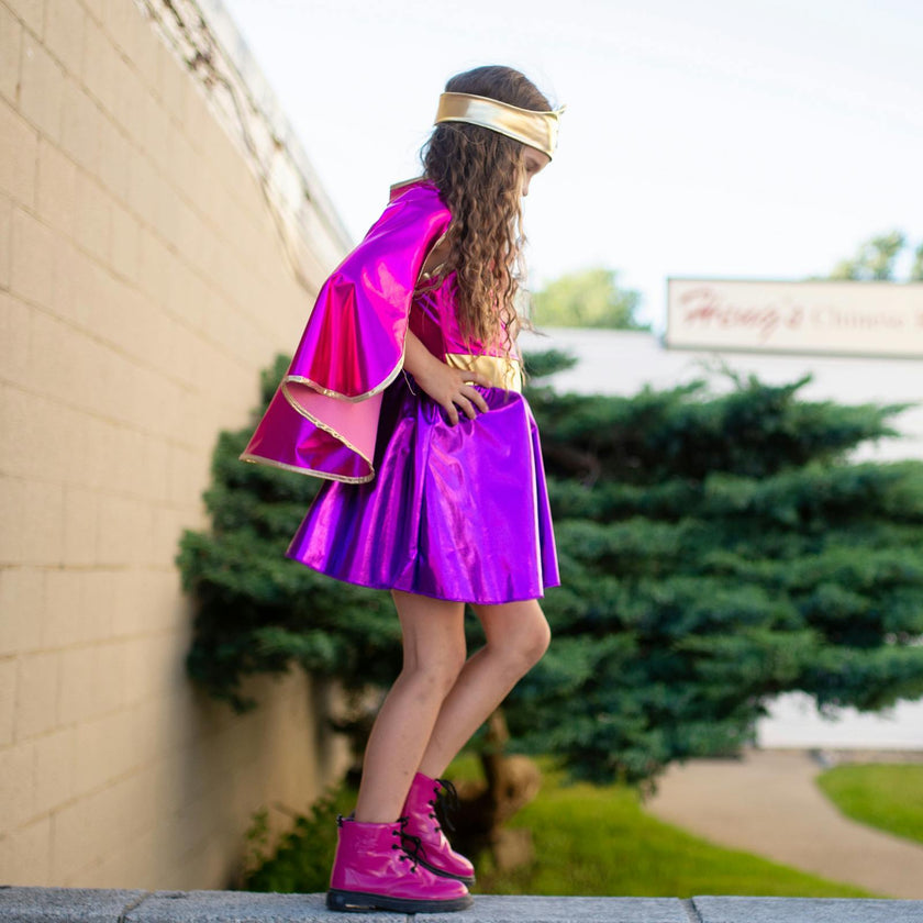 Superhero Star Dress, Cape & Headpiece