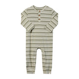 MASON Sage/Cream Ribbed Henley Romper