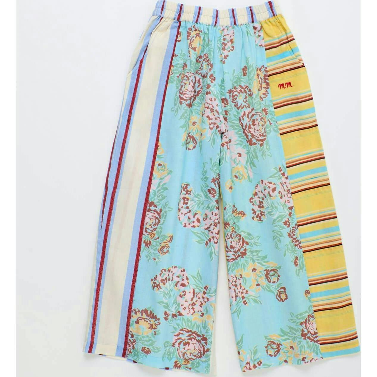 VINTAGE FLOWERS PATCHWORK PANTS MINT
