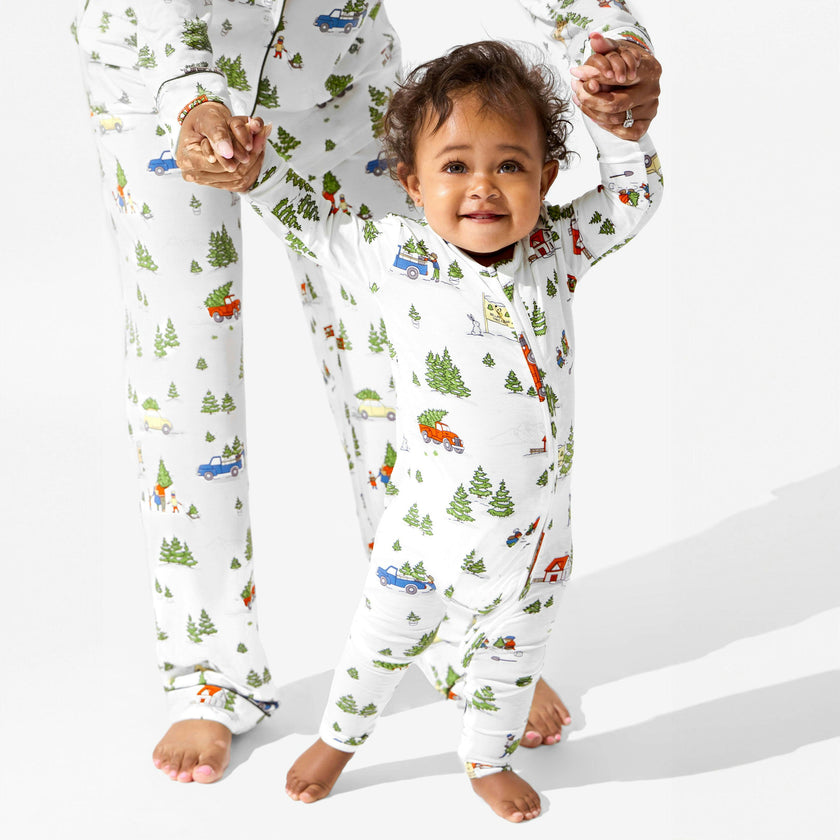 Christmas Tree Farm Bamboo Convertible Footie