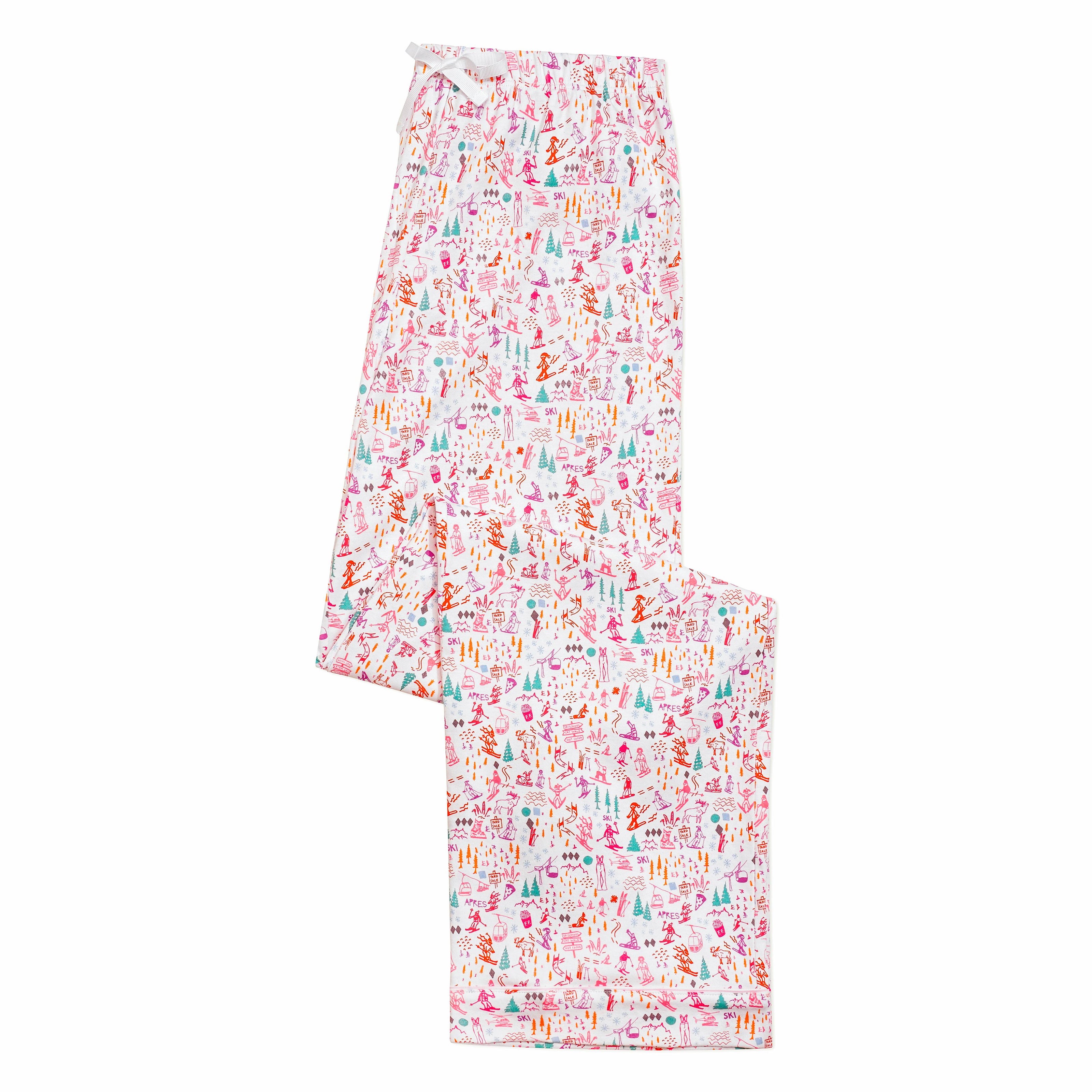 Pink Ski Women's Button Front Long Pajama Set