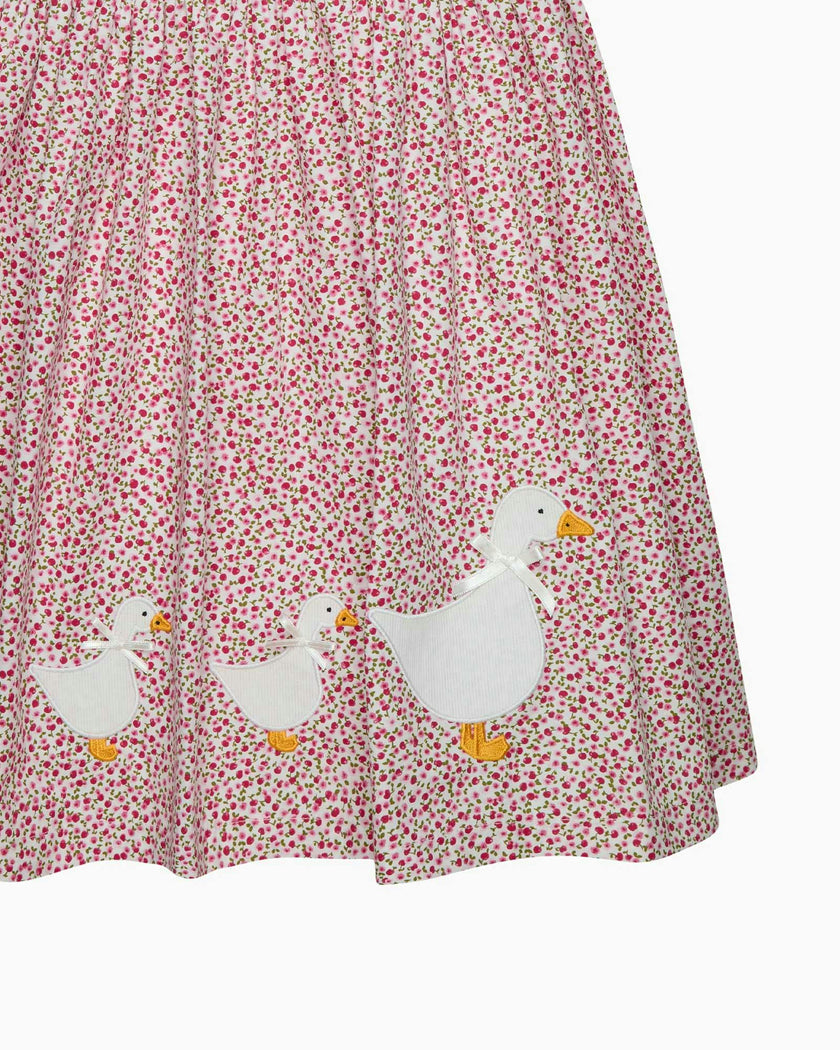 Petal Collar Duck Dress in Red Cherry