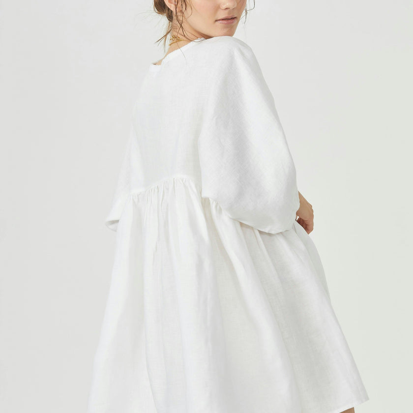 Alcala Linen Dress - Off White