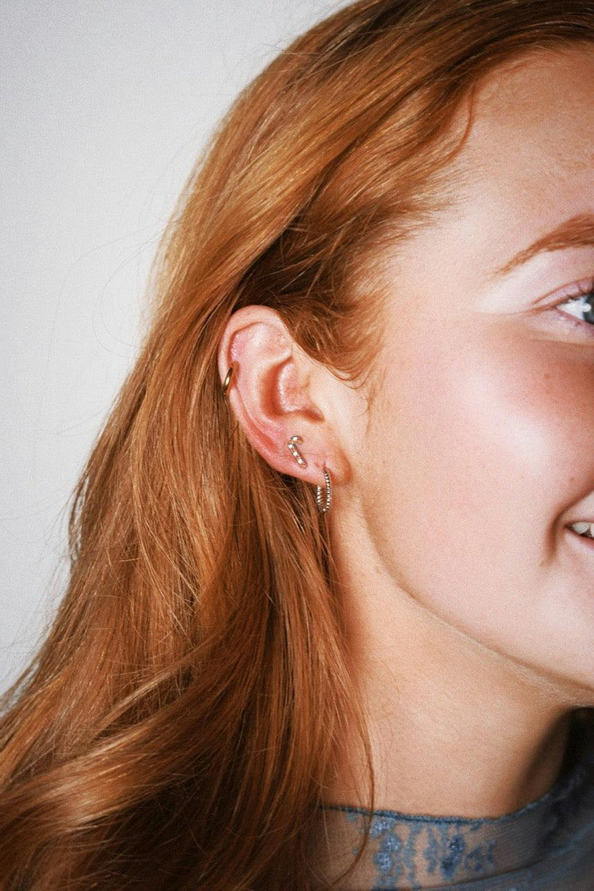 Crystal Candy Cane Stud Earrings