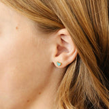 Enamel Turquoise Heart Stud