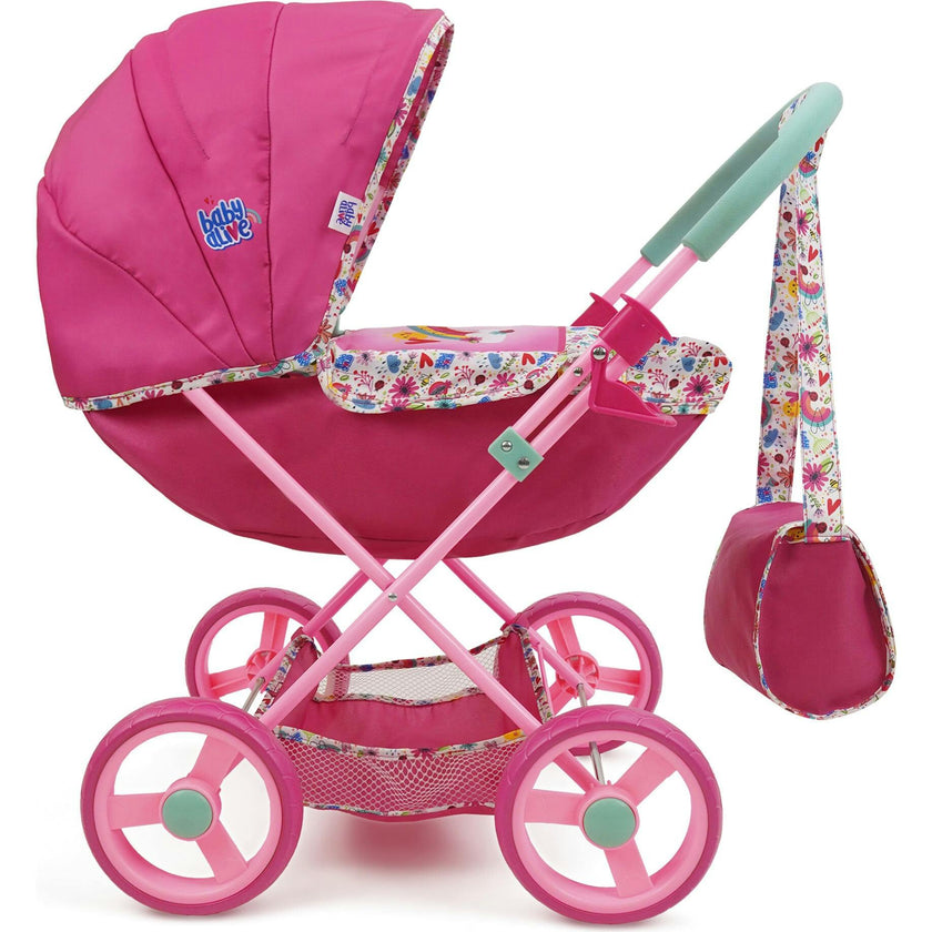 Baby Alive Deluxe Classic Doll Pram - Pink & Rainbow