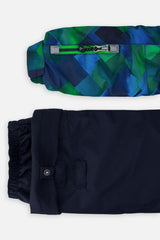 Two Piece Play Snowsuit Blue and Green Checkered Print with Navy Pants