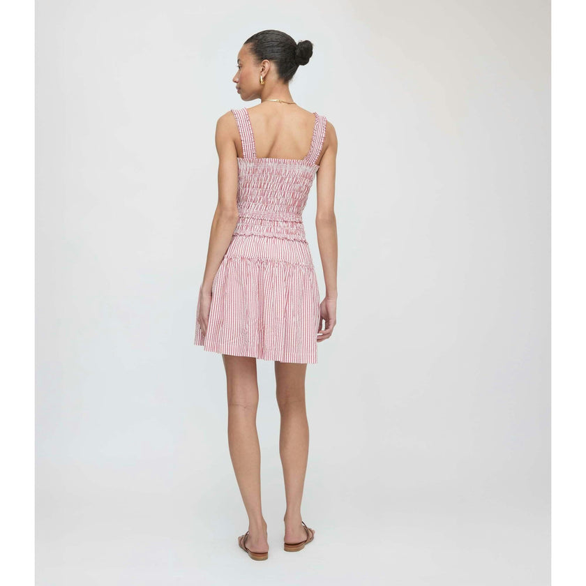 The Azalea Mini Nap Dress - Red Ticking Stripe