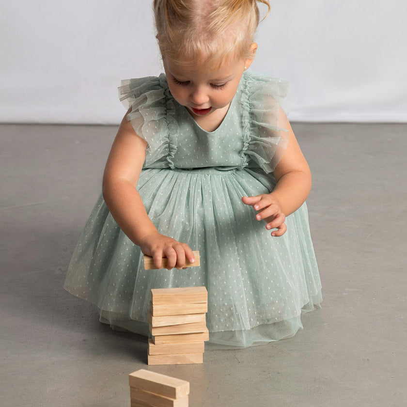 Green Baby Dress With Matching Headband