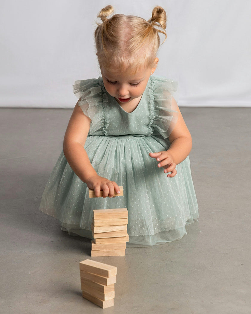Green Baby Dress With Matching Headband