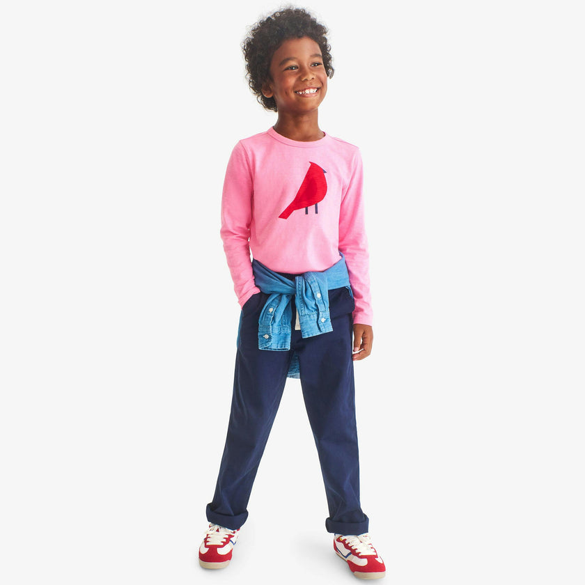 Kids long sleeve cardinal tee