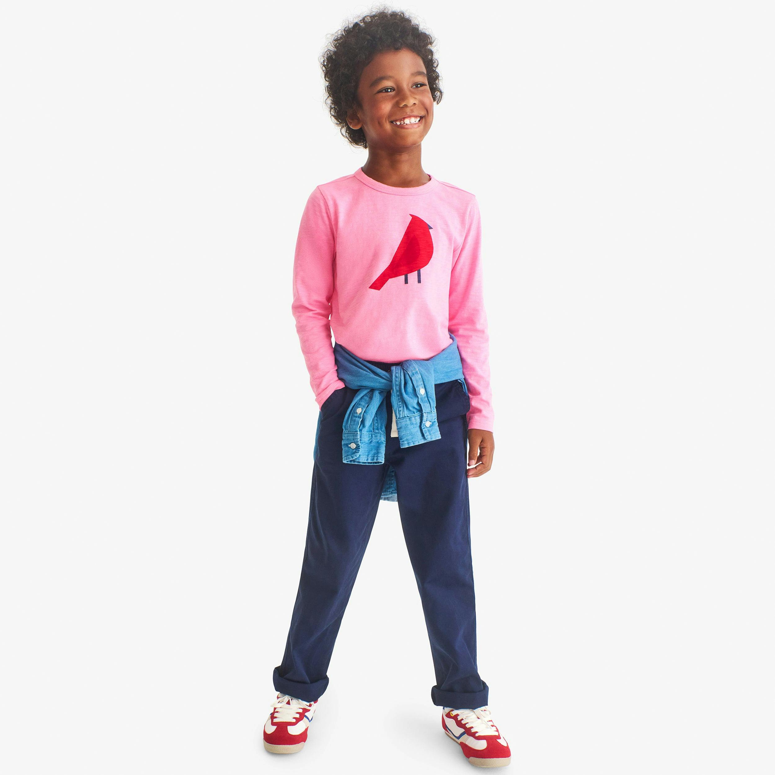 Kids long sleeve cardinal tee