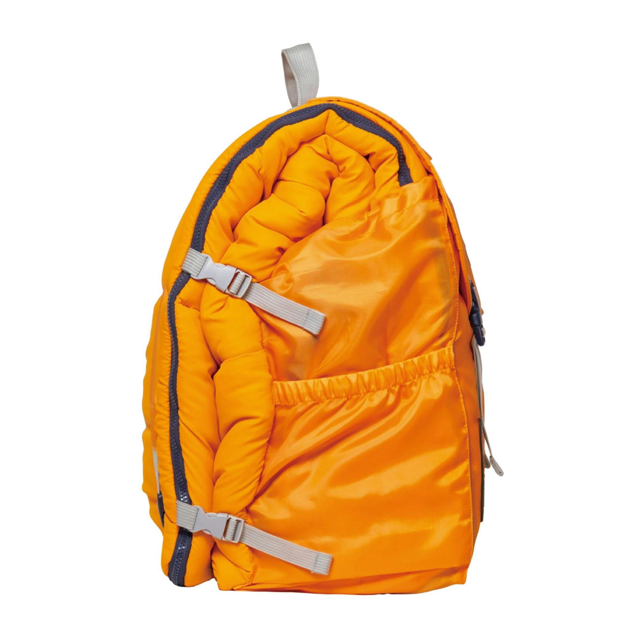 Sleep-N-Pack™ – Big Kid Size | NASA Official Logo & Patches | 2-in-1 Backpack & Sleeping Bag with Cozy Fleece Liner - ORANGE