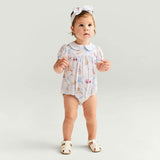 Oxford Peter Pan Collar Bubble Romper