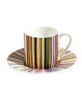 Coffee Cup & Saucer Stripes Set of 2 In Luxury Box Jenkins 156 Diam. 2.3"