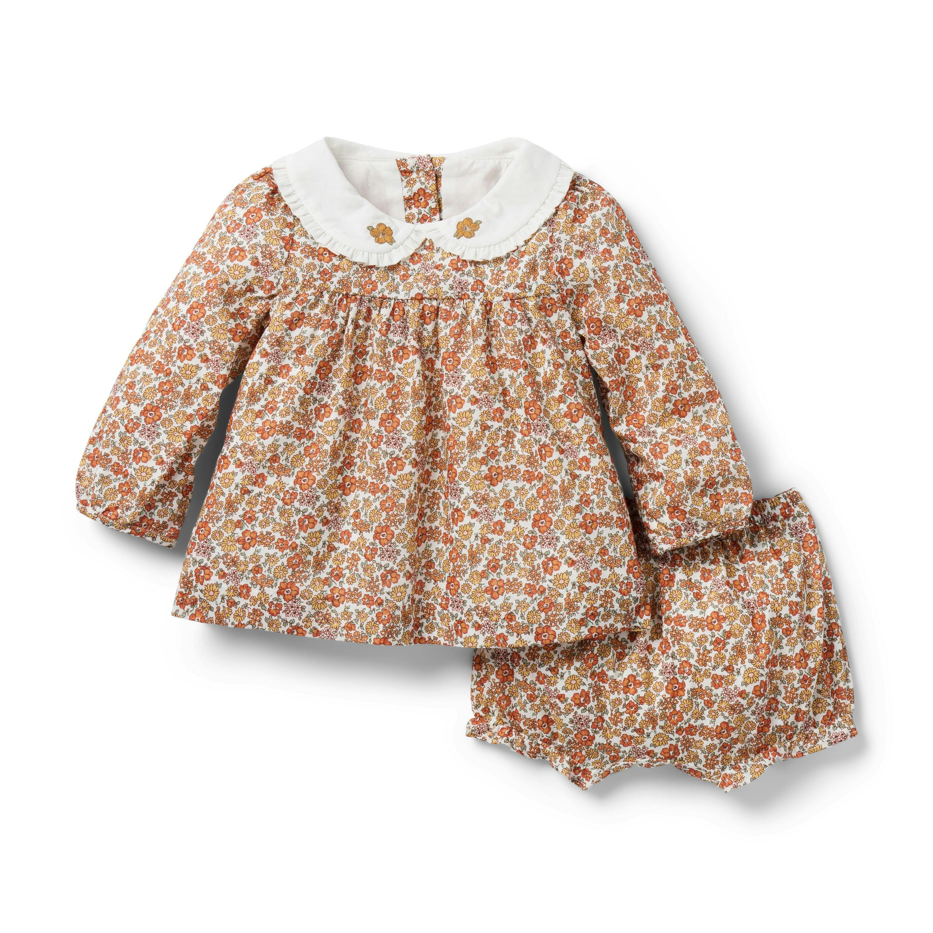 The Fall Floral Matching Baby Set, orange