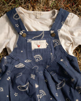 Overall Romper in Midnight Bandana