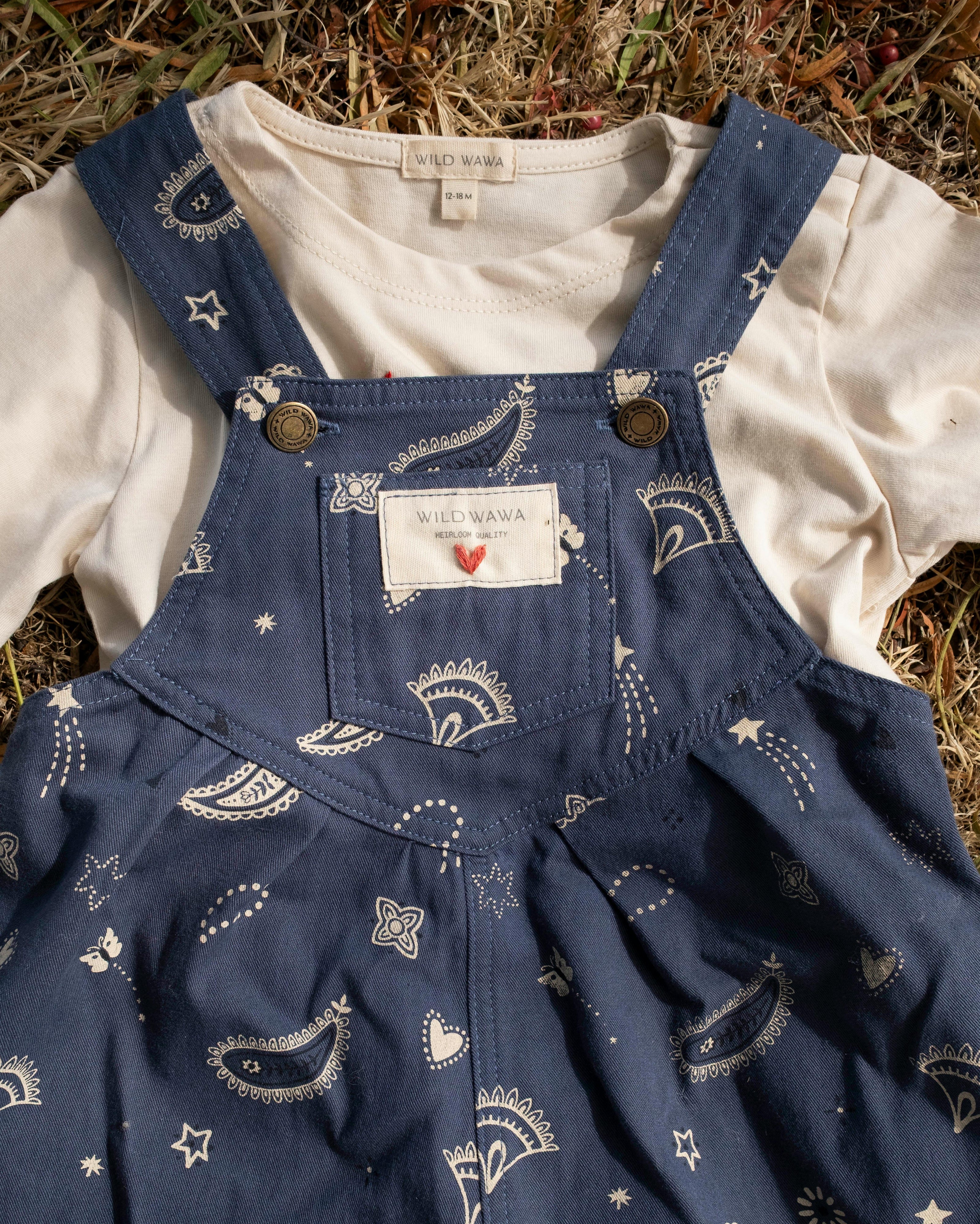 Overall Romper in Midnight Bandana