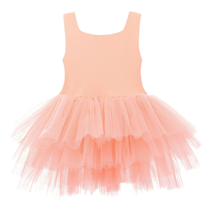 Orange Coral Solid Tutu Dress