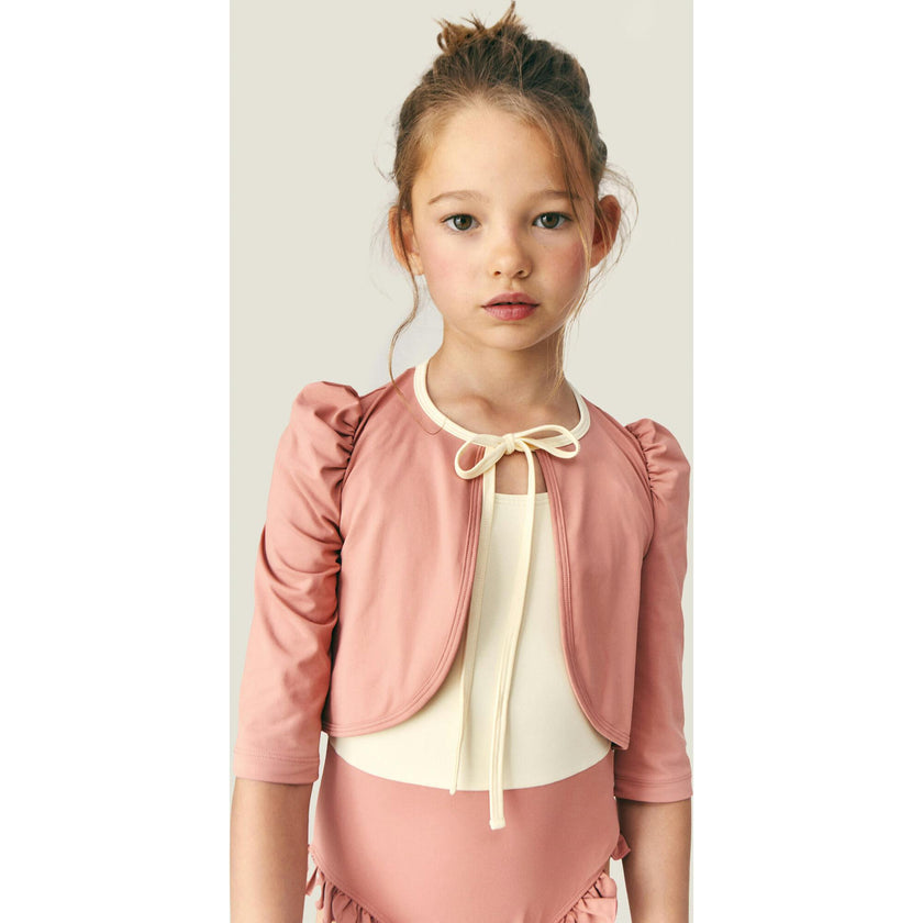 Mipounet SS26 Noélie, Swim Cardigan (ecru/terracota)