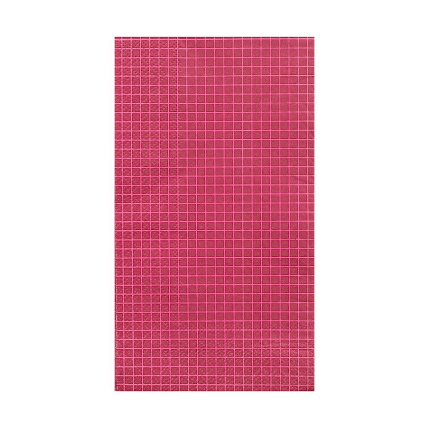 Magenta Grid Print Guest Napkins