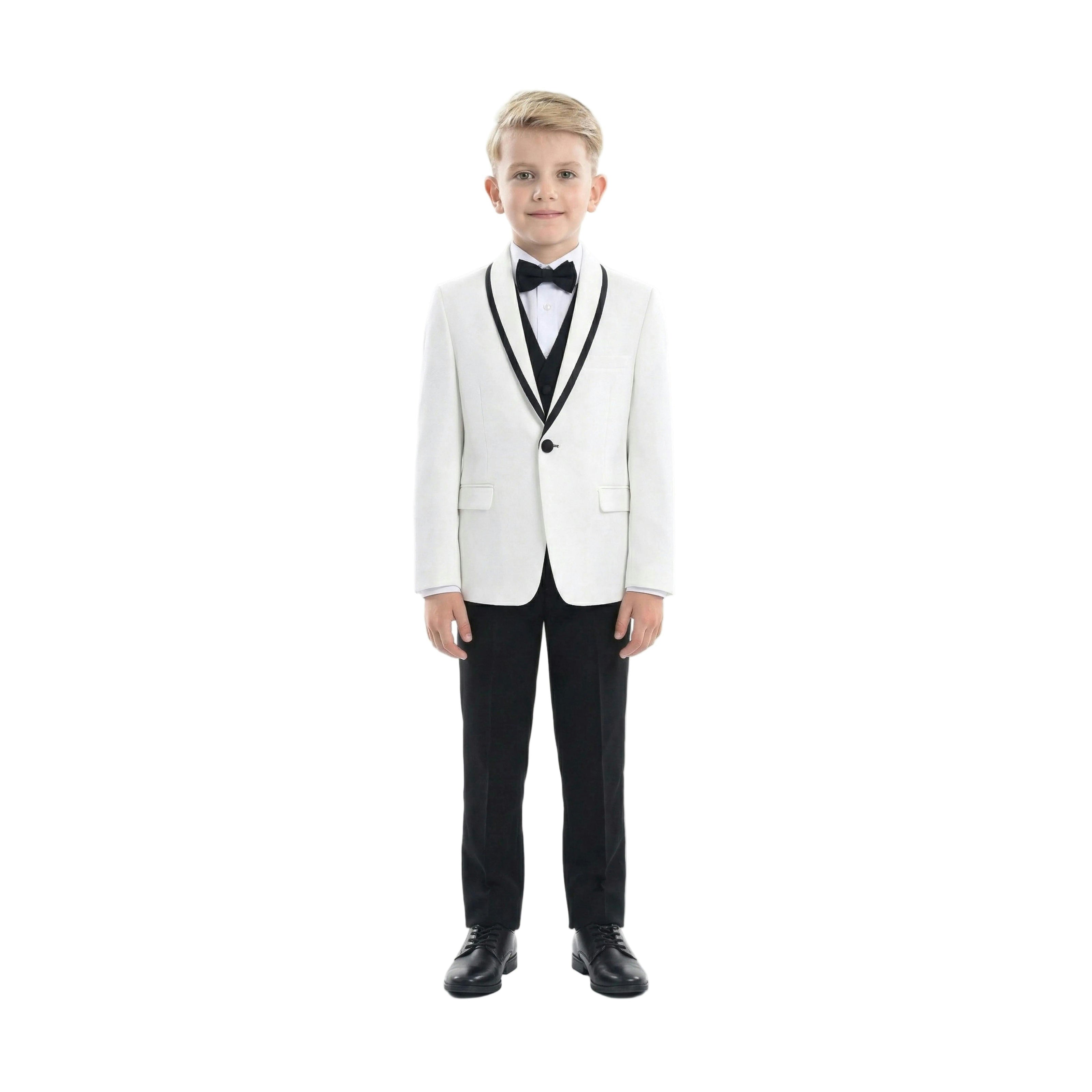 White Suit Set with Black Accents