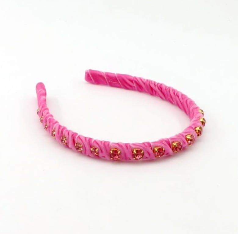 Velvet Stones Pink Headband