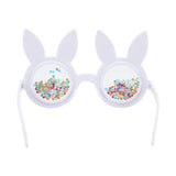 Packed Party Hop-To-It Confetti Bunny Novelty Glasses - Glitter Bunny Ears with Confetti-Filled Lenses and Gold Too Hip to Hop Text, 6x4 Inch