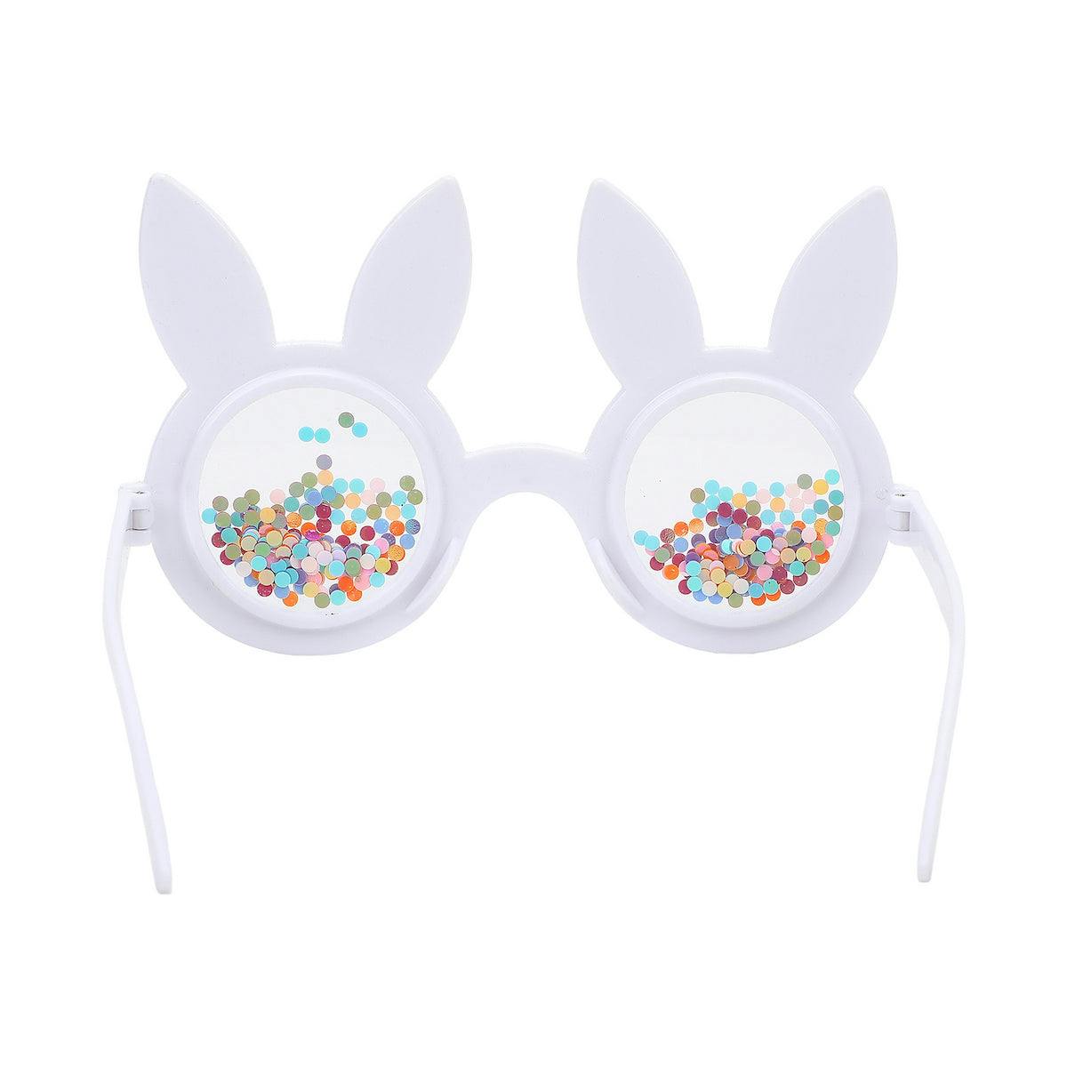 Packed Party Hop-To-It Confetti Bunny Novelty Glasses - Glitter Bunny Ears with Confetti-Filled Lenses and Gold Too Hip to Hop Text, 6x4 Inch