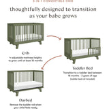 Hudson 3-In-1 Convertible Crib With Toddler Bed Conversion Kit