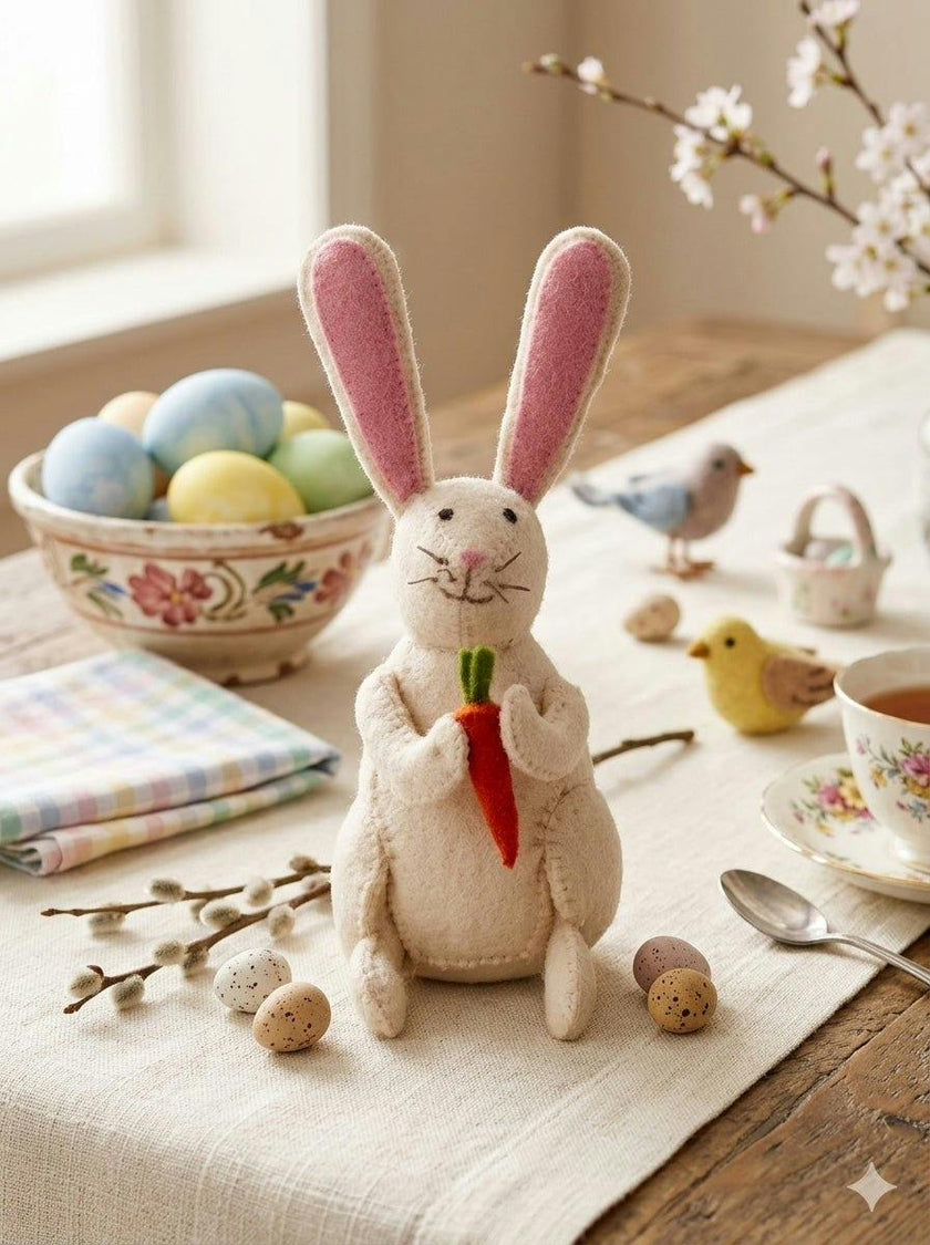 Easter Bunny Hand Felted Wool