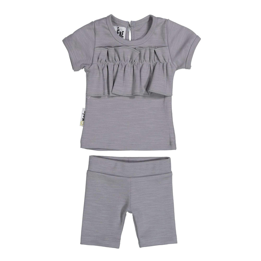 Chest Ruffle 2-Piece Top & Short Set