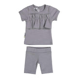 Chest Ruffle 2-Piece Top & Short Set